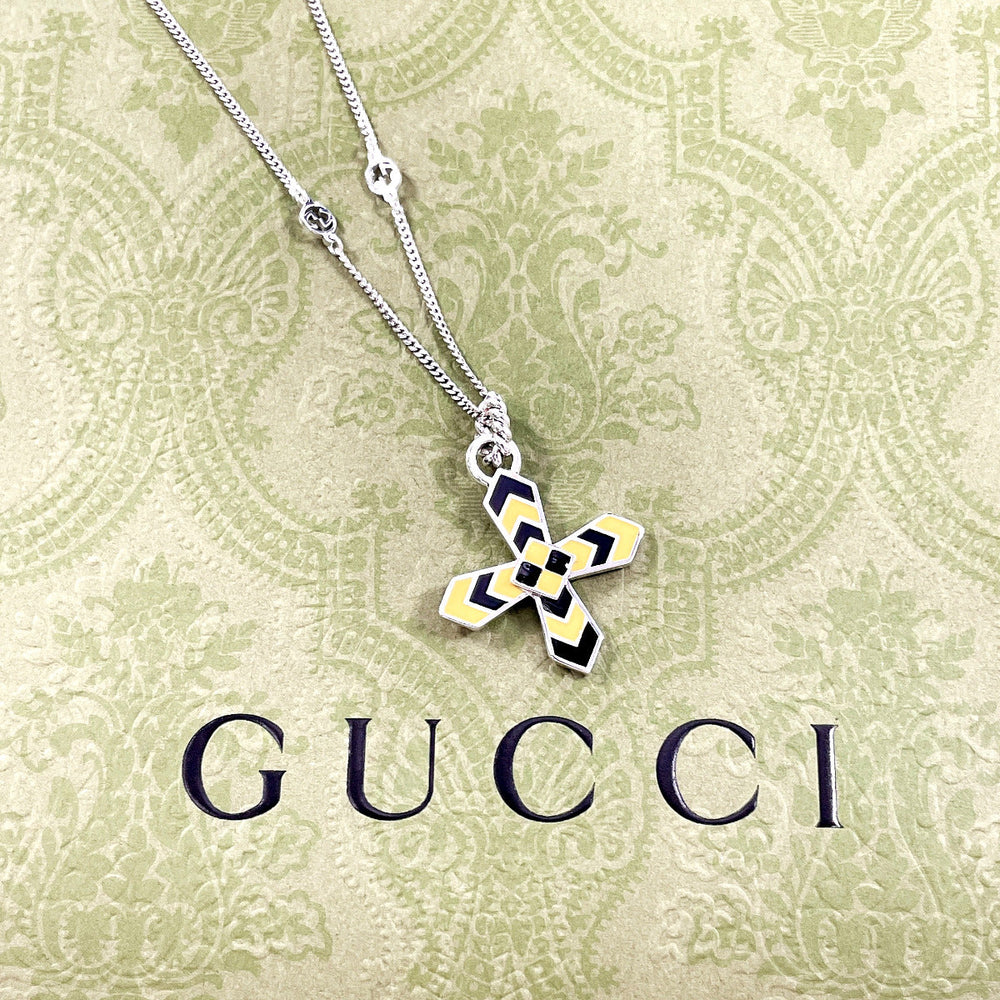 GUCCI Necklace Silver925 Silver Cross GG