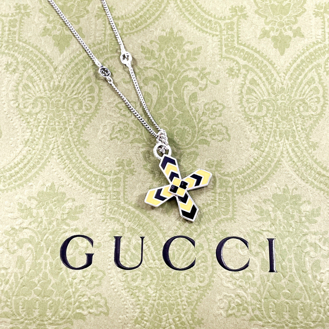 GUCCI Necklace Silver925 Silver Cross GG