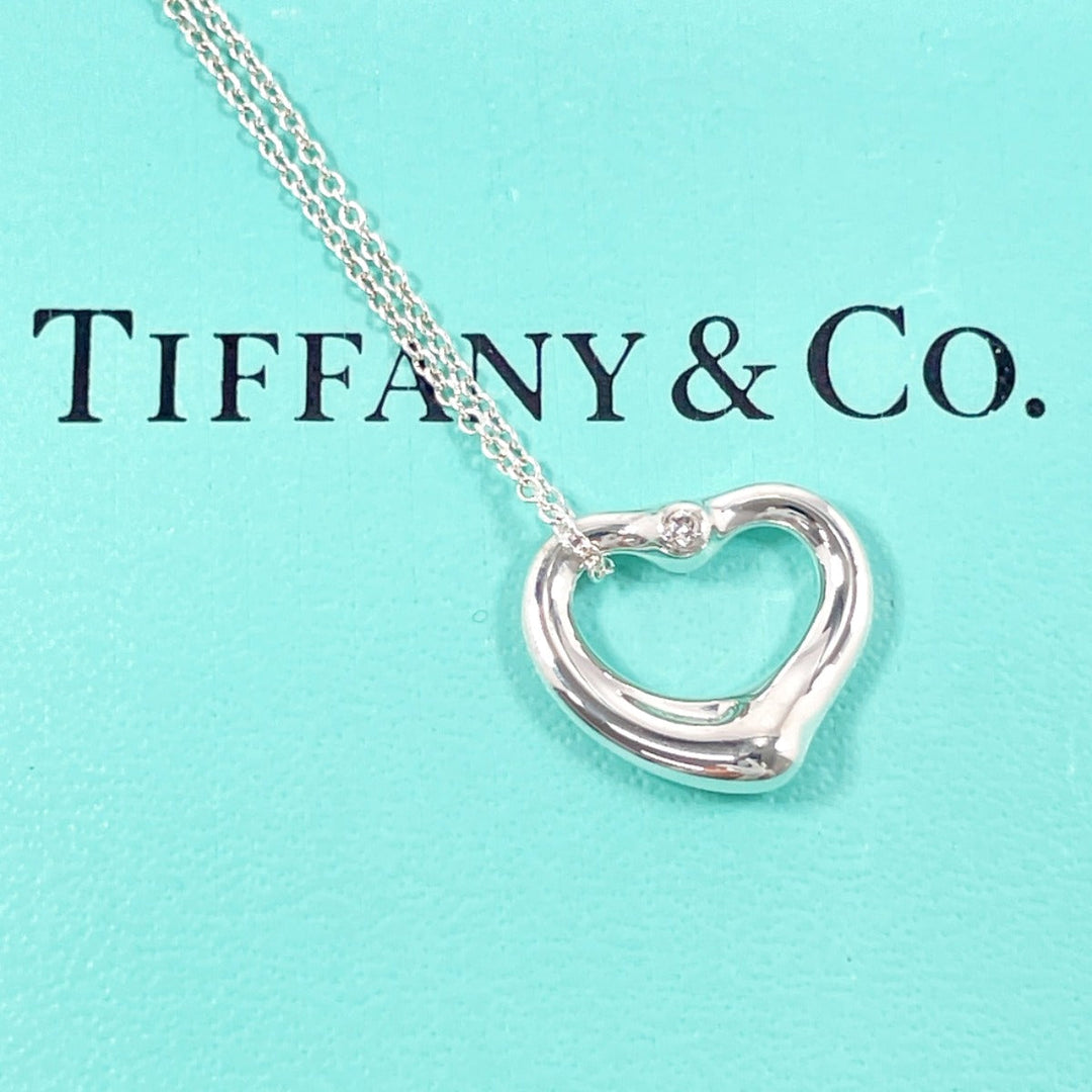TIFFANY&Co. Necklace Silver925, Diamond Silver El Saperetti Open heart