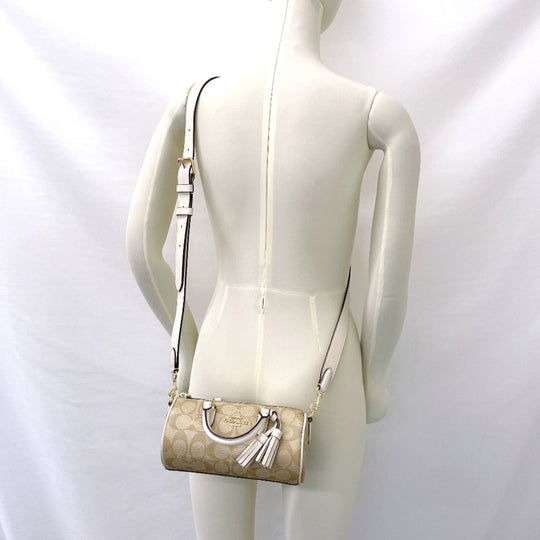 COACH Handbag CK689 PVC, Leather beige 2WAY Lacy Crossbody Signature