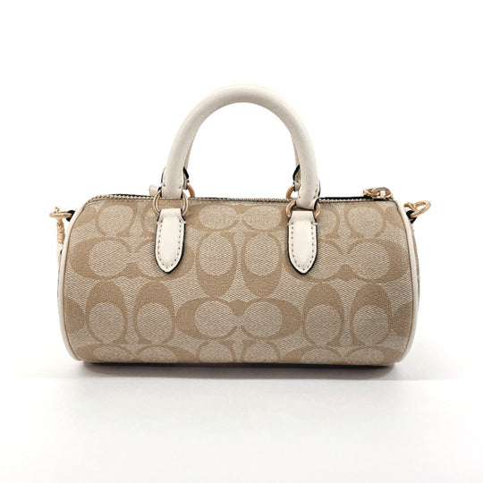 COACH Handbag CK689 PVC, Leather beige 2WAY Lacy Crossbody Signature