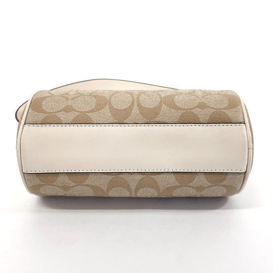 COACH Handbag CK689 PVC, Leather beige 2WAY Lacy Crossbody Signature