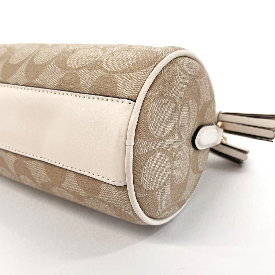 COACH Handbag CK689 PVC, Leather beige 2WAY Lacy Crossbody Signature