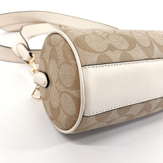 COACH Handbag CK689 PVC, Leather beige 2WAY Lacy Crossbody Signature