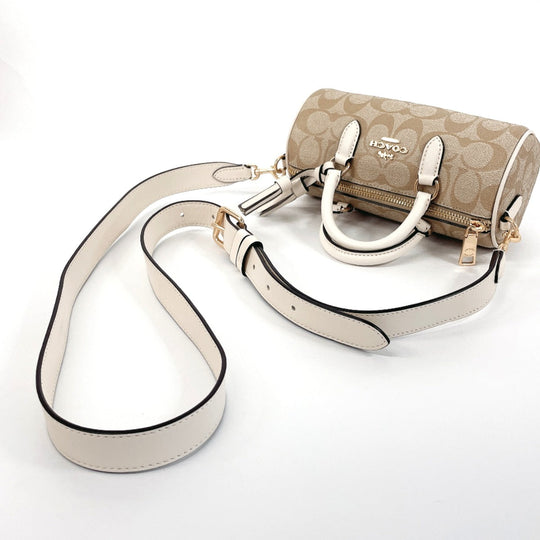 COACH Handbag CK689 PVC, Leather beige 2WAY Lacy Crossbody Signature