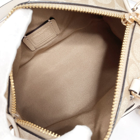 COACH Handbag CK689 PVC, Leather beige 2WAY Lacy Crossbody Signature