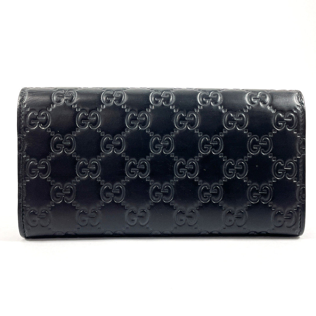 GUCCI Long Wallet Purse 388679 Sima leather black ribbon
