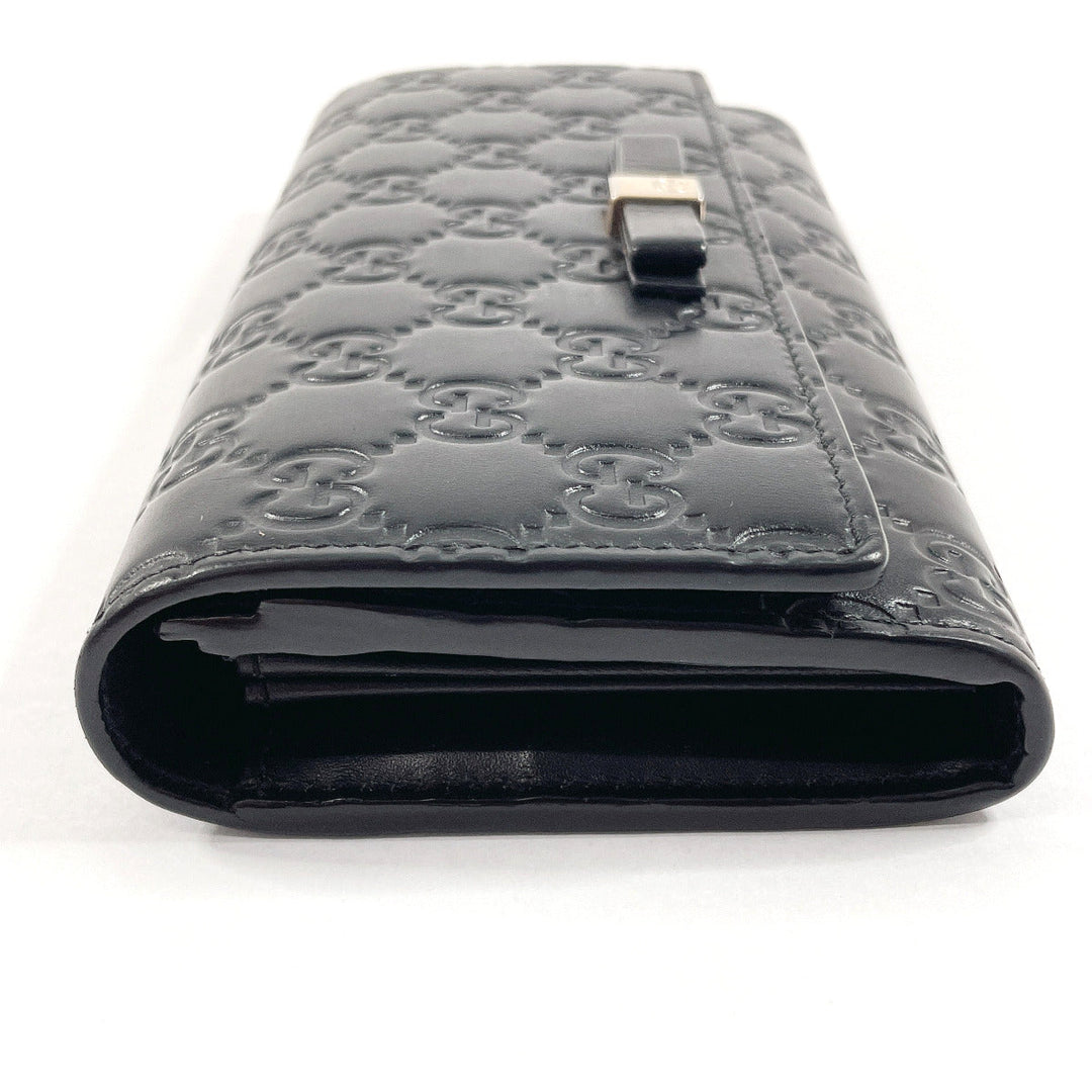 GUCCI Long Wallet Purse 388679 Sima leather black ribbon