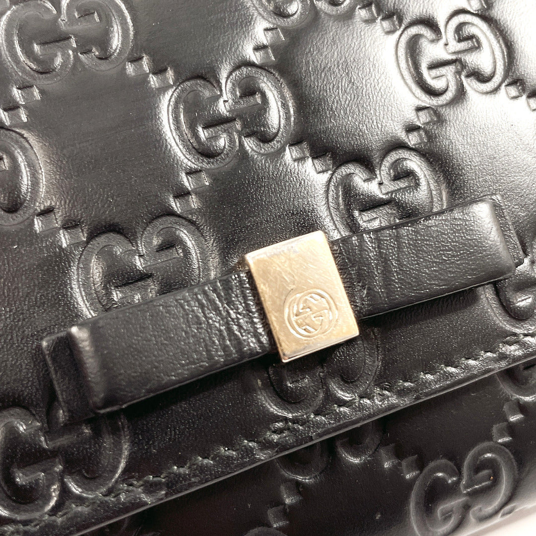 GUCCI Long Wallet Purse 388679 Sima leather black ribbon