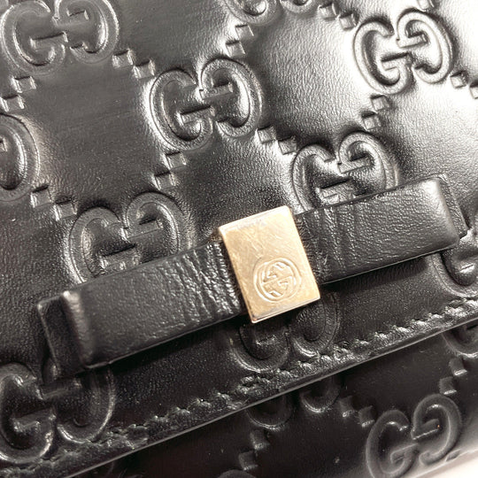 GUCCI Long Wallet Purse 388679 Sima leather black ribbon