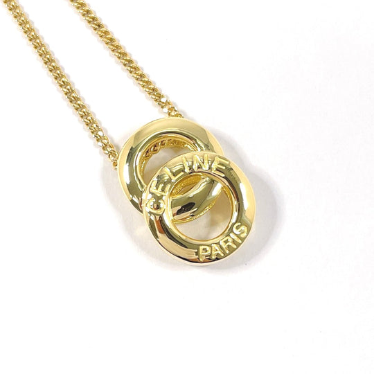 CELINE Necklace K18 yellow gold gold logo circle
