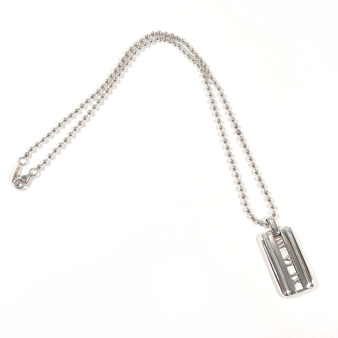 TIFFANY&Co. Necklace Silver925 Silver Ball chain Atlas plate