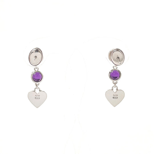 GUCCI Pierce Silver925, Amethyst Silver heart