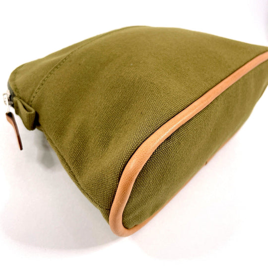 HERMES Pouch Cotton , 100% cotton khaki Bollid pouch mini