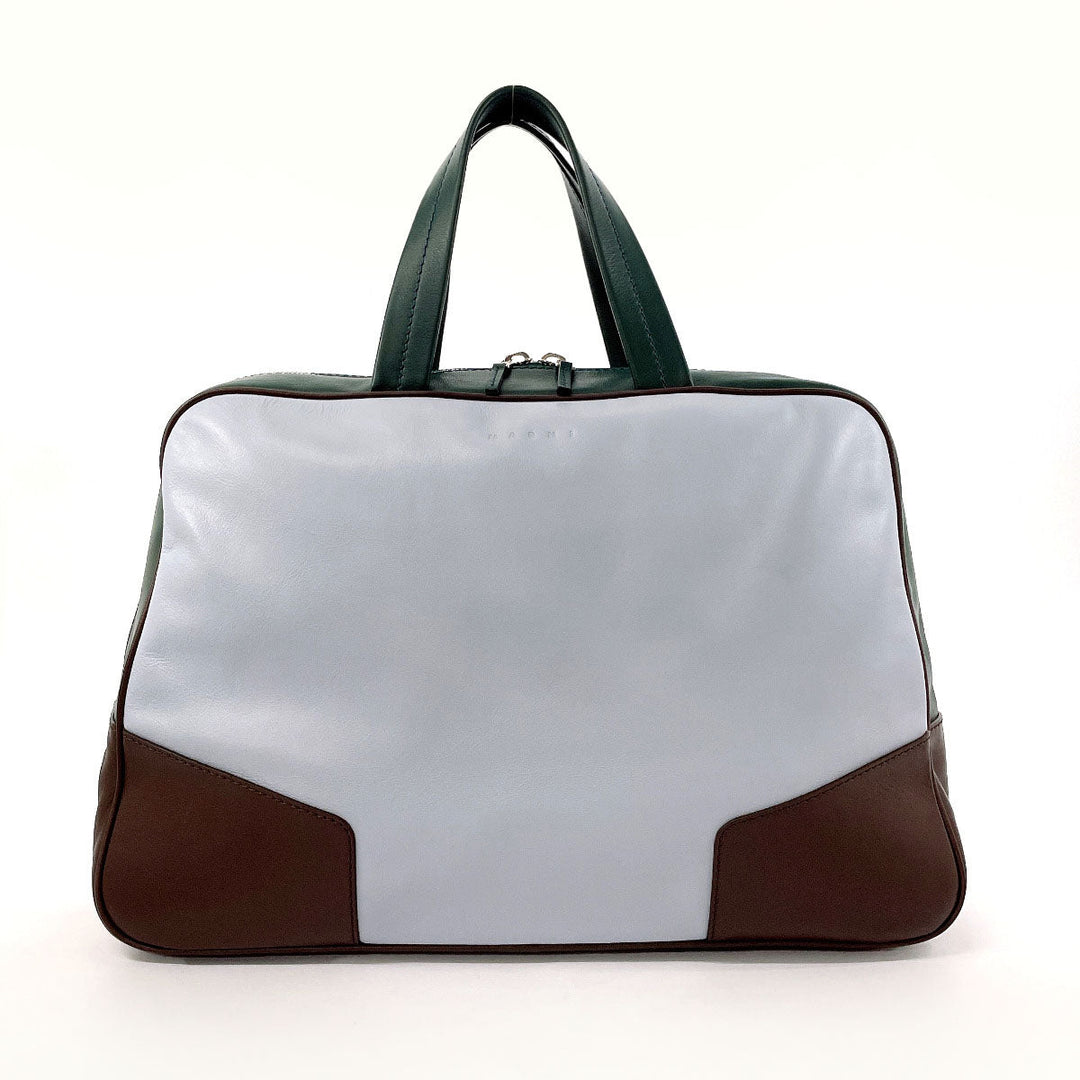 MARNI Boston Duffel bag leather blue Color block