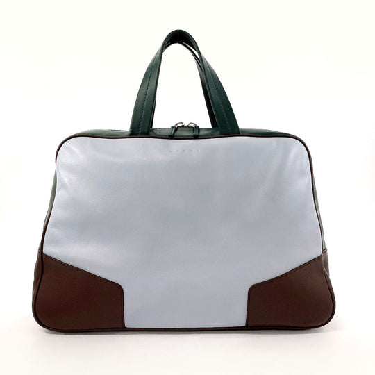 MARNI Boston Duffel bag leather blue Color block