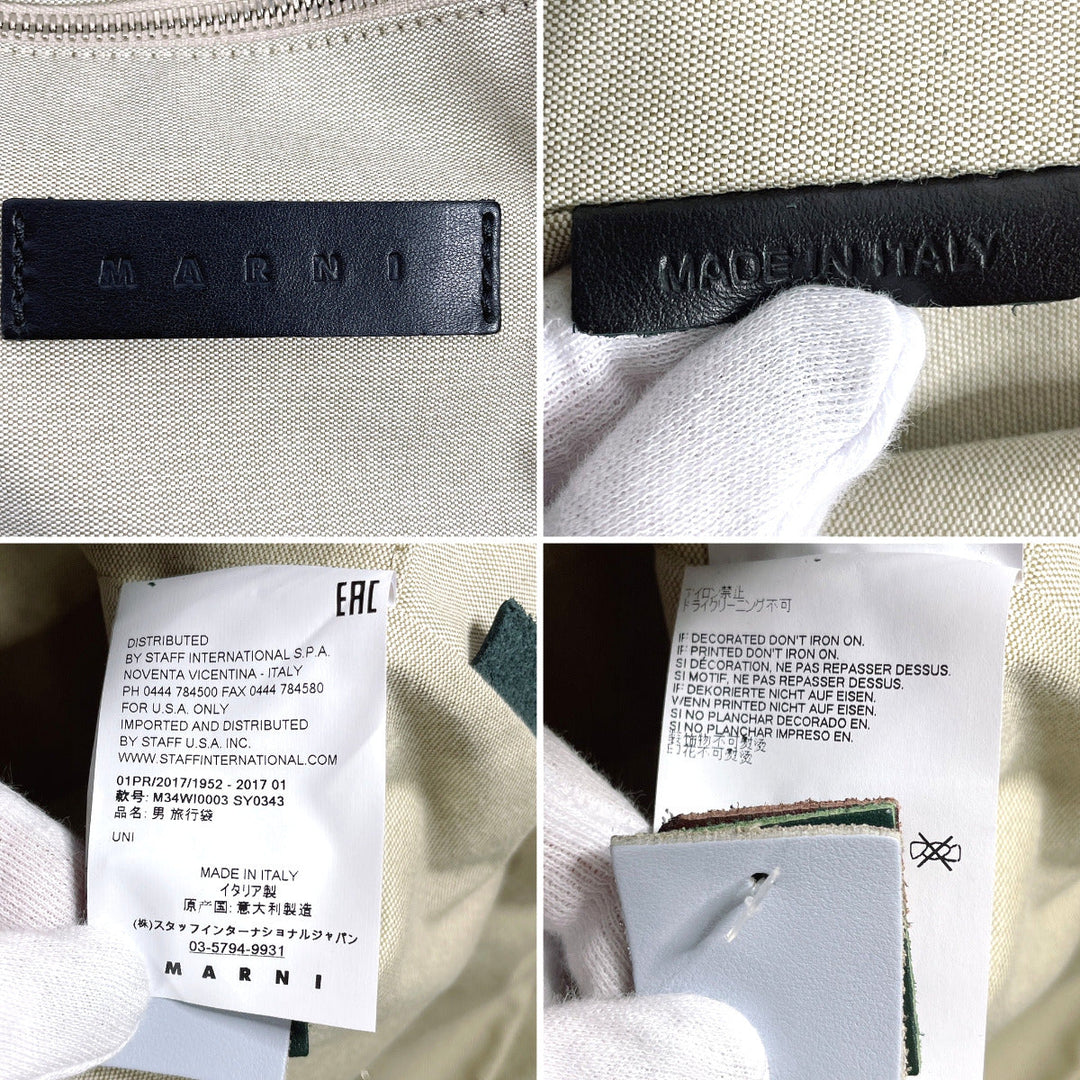 MARNI Boston Duffel bag leather blue Color block