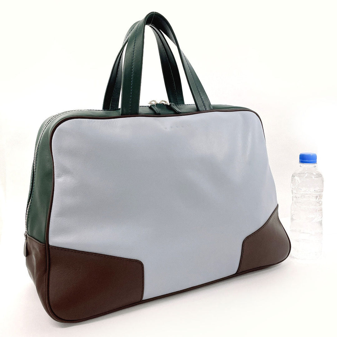 MARNI Boston Duffel bag leather blue Color block