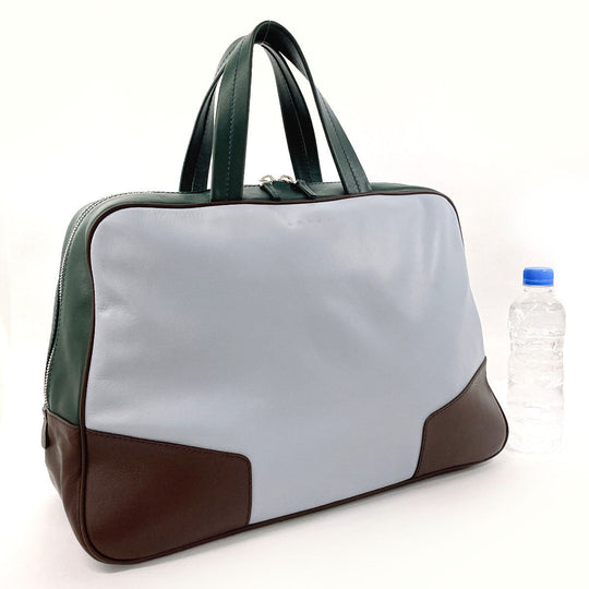 MARNI Boston Duffel bag leather blue Color block