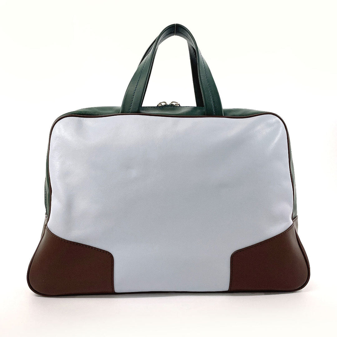 MARNI Boston Duffel bag leather blue Color block