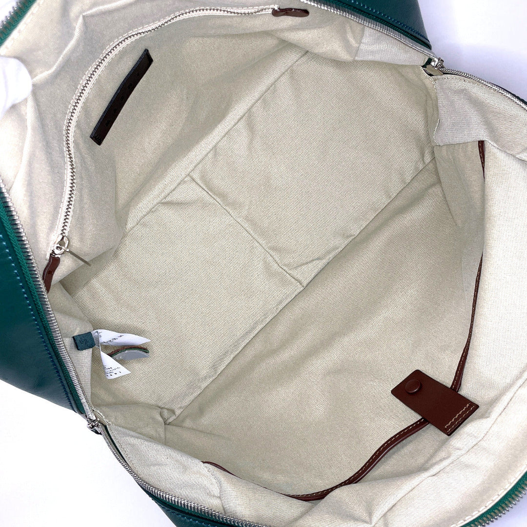 MARNI Boston Duffel bag leather blue Color block