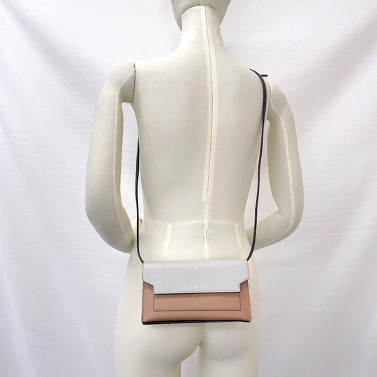 MARNI Shoulder Bag leather Brown Shoulder wallet Women Used Authentic