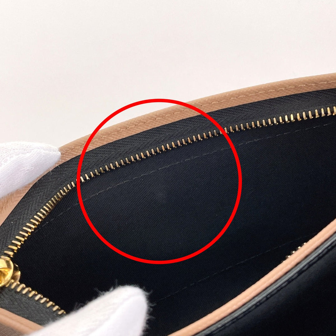 MARNI Shoulder Bag leather Brown Shoulder wallet Women Used Authentic