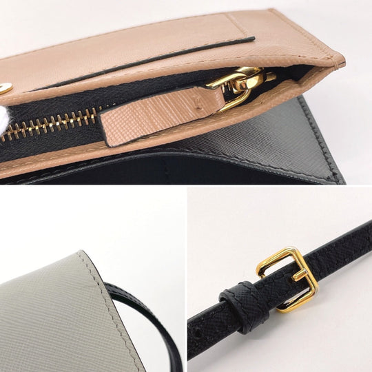 MARNI Shoulder Bag leather Brown Shoulder wallet Women Used Authentic