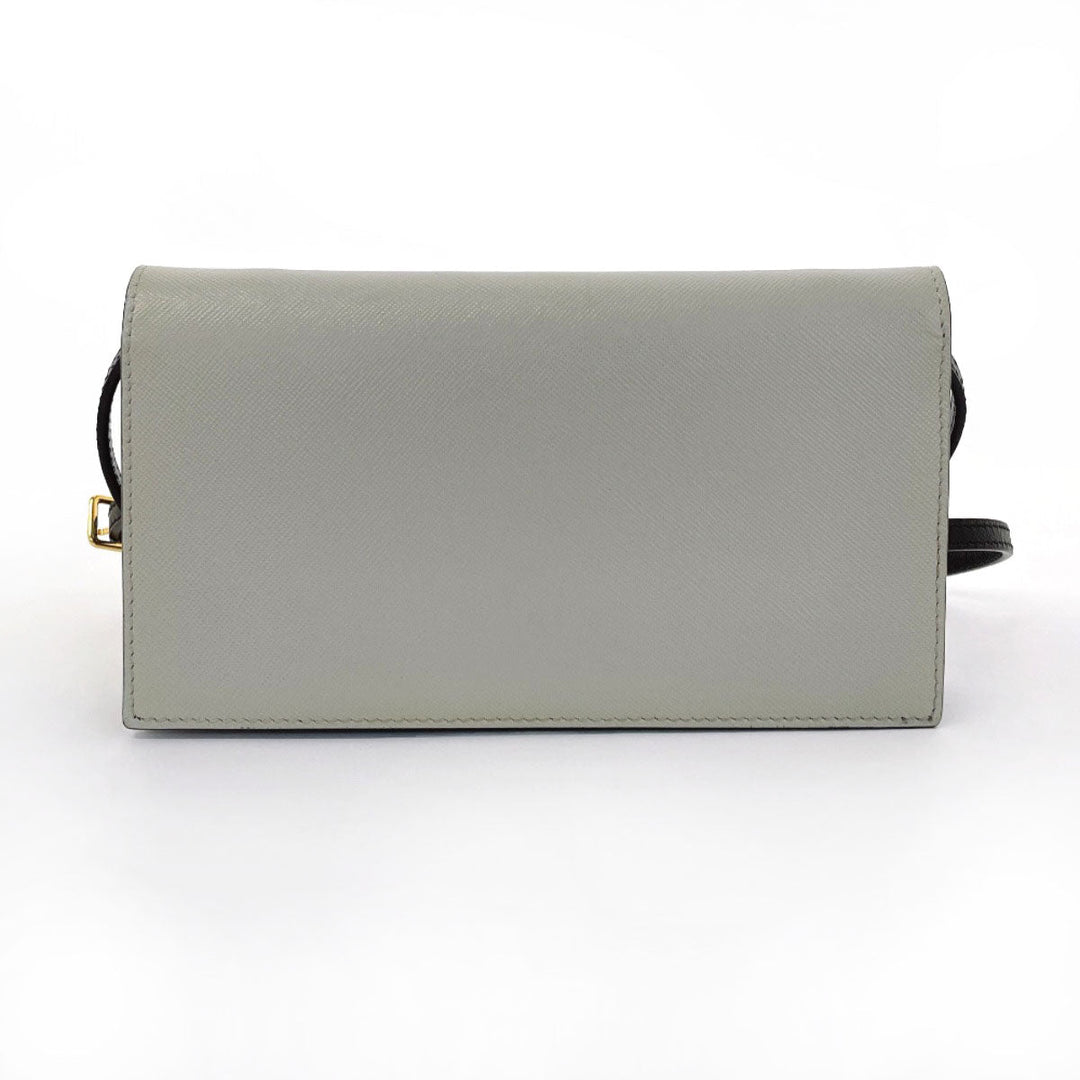 MARNI Shoulder Bag leather Brown Shoulder wallet Women Used Authentic