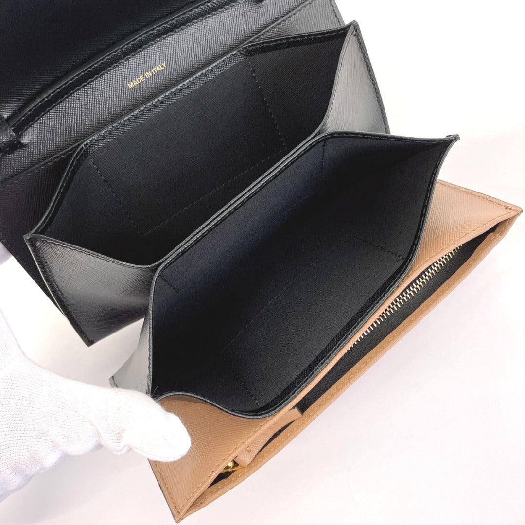 MARNI Shoulder Bag leather Brown Shoulder wallet Women Used Authentic