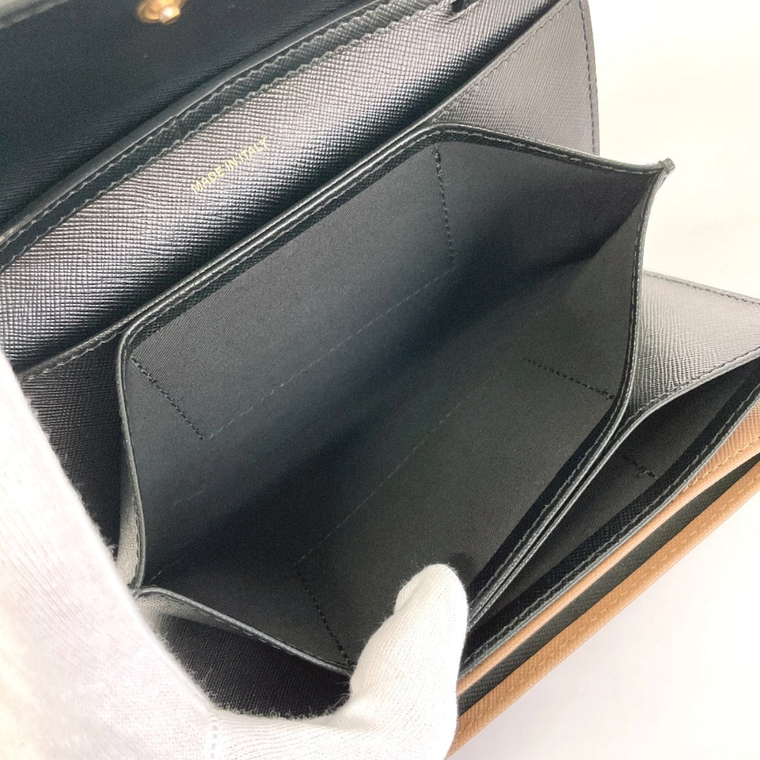 MARNI Shoulder Bag leather Brown Shoulder wallet Women Used Authentic