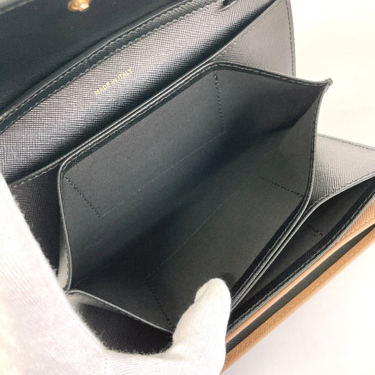 MARNI Shoulder Bag leather Brown Shoulder wallet Women Used Authentic