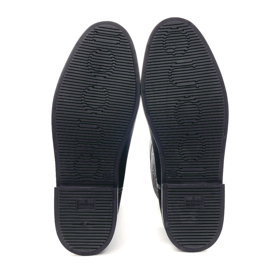 GUCCI Rain shoes rubber black GG rain boots Women 36 Used Authentic