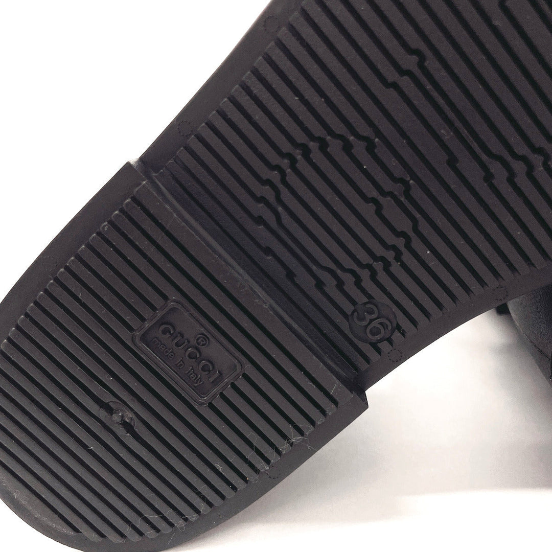 GUCCI Rain shoes rubber black GG rain boots Women 36 Used Authentic