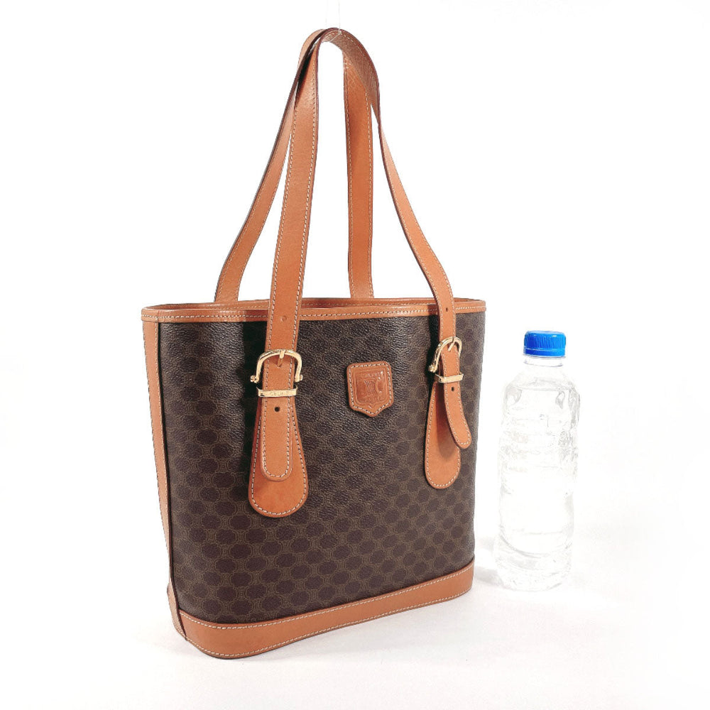 CELINE Tote Bag PVC Brown Macadam Women Used Authentic
