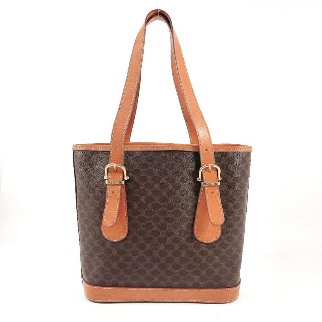 CELINE Tote Bag PVC Brown Macadam Women Used Authentic