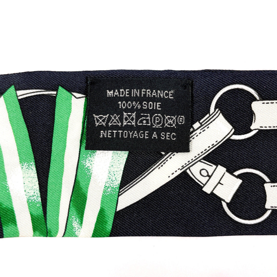 HERMES scarf 100% silk black Jumping
