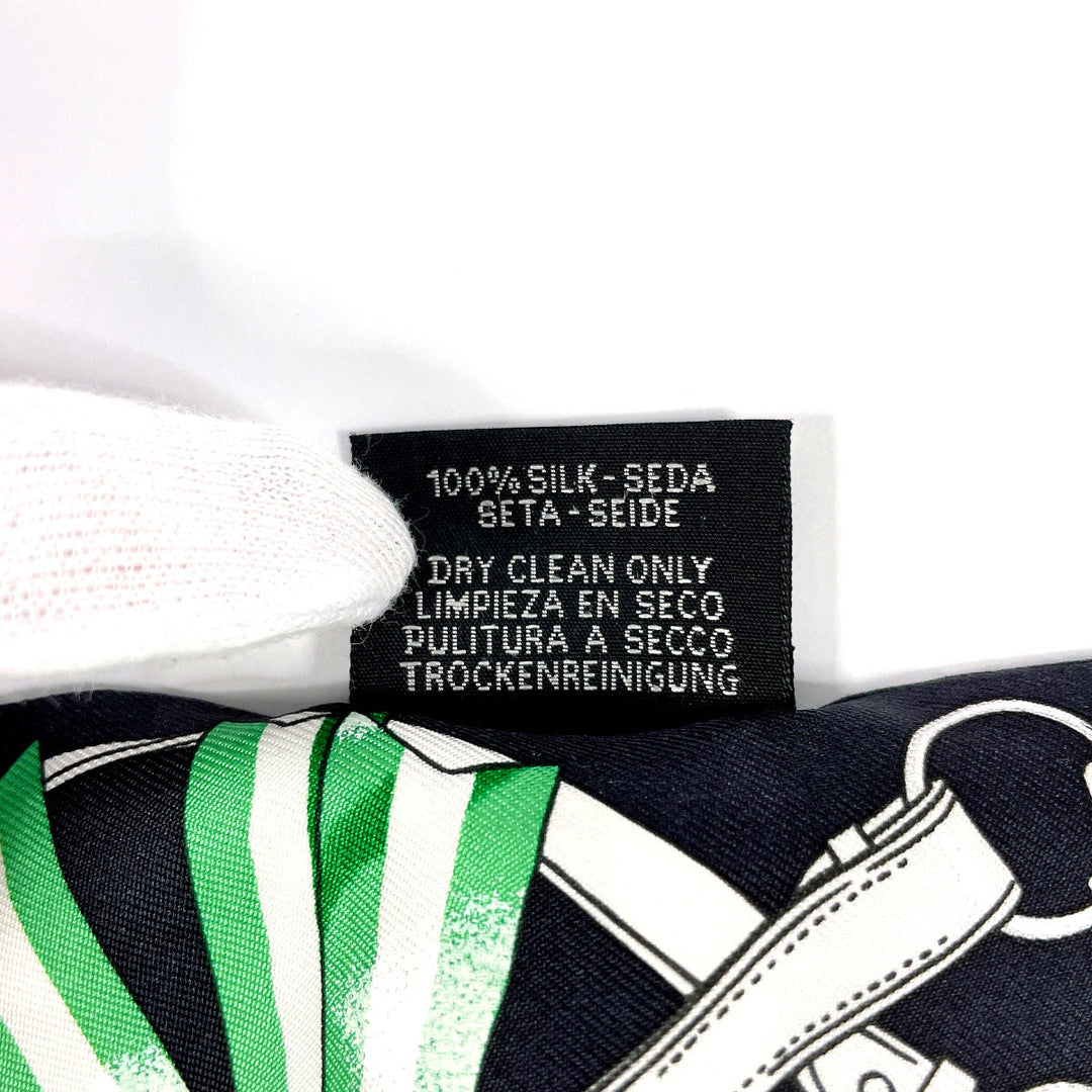 HERMES scarf 100% silk black Jumping