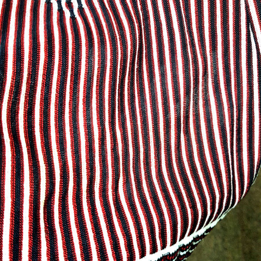 CHANEL one piece P47925 Rayon Black x Red x White stripe Summer dress Women 34 Used Authentic