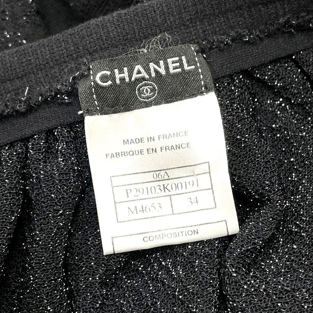 CHANEL setup P29091K00191 Wool, Rayon, Cashmere / Polyester black 06A Glitter knit flare skirt Women 38/34 Used Authentic