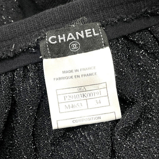 CHANEL setup P29091K00191 Wool, Rayon, Cashmere / Polyester black 06A Glitter knit flare skirt Women 38/34 Used Authentic
