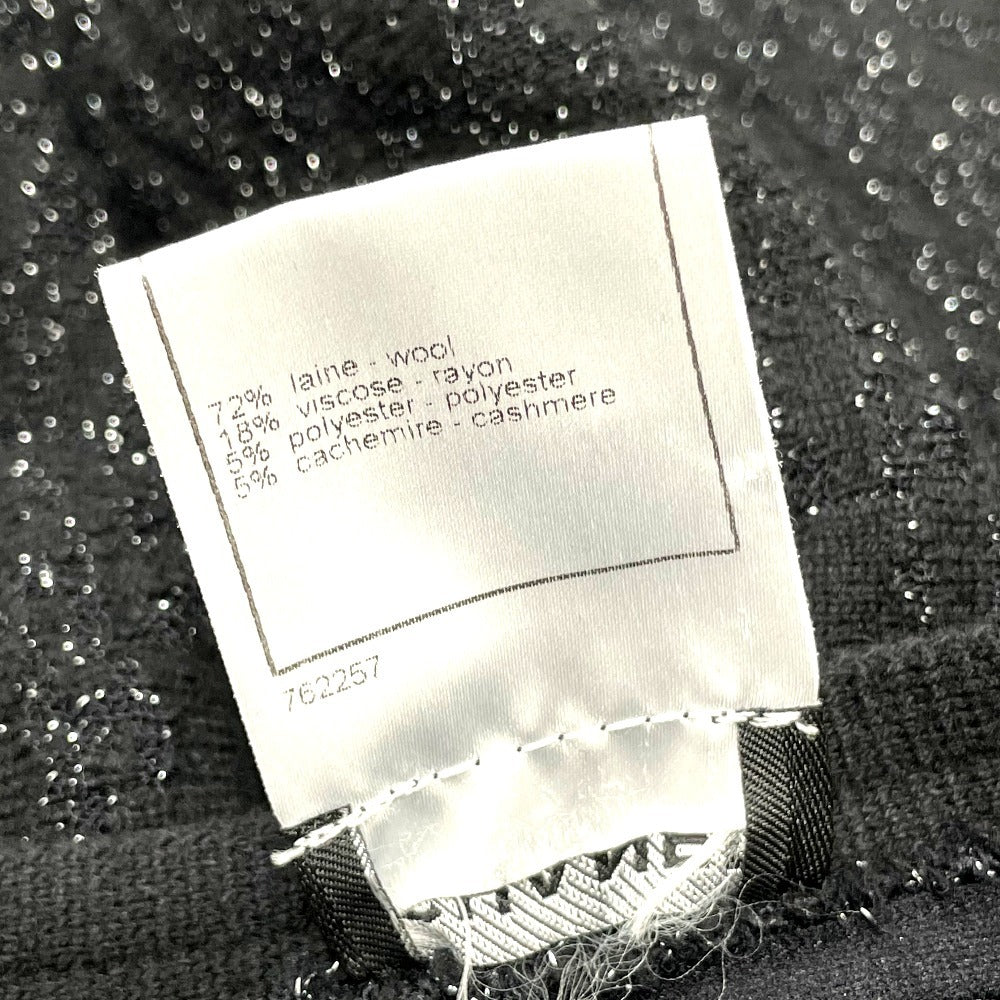 CHANEL setup P29091K00191 Wool, Rayon, Cashmere / Polyester black 06A Glitter knit flare skirt Women 38/34 Used Authentic