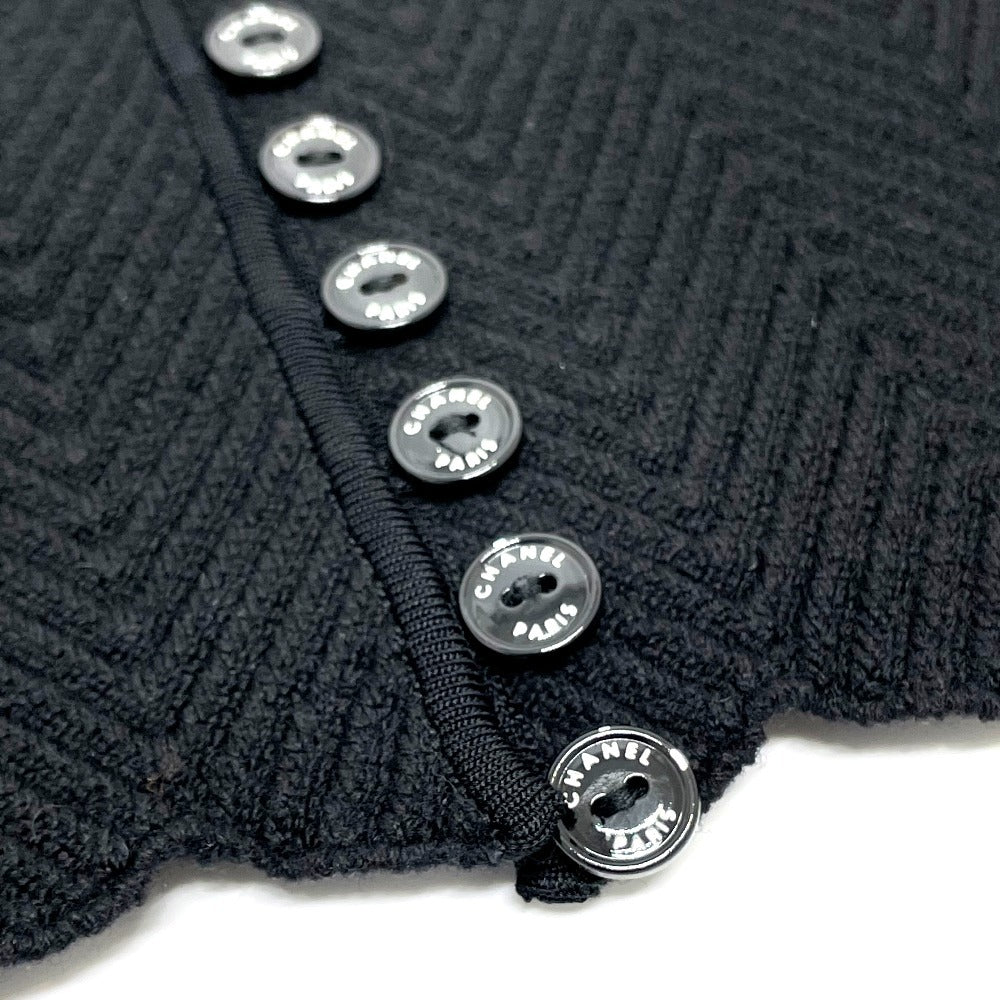 CHANEL setup P29091K00191 Wool, Rayon, Cashmere / Polyester black 06A Glitter knit flare skirt Women 38/34 Used Authentic