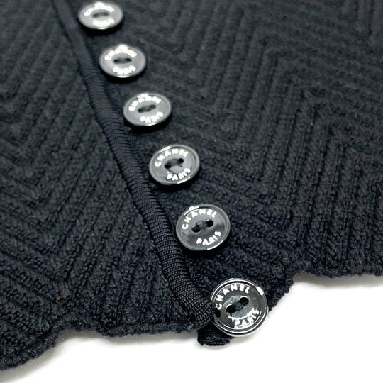 CHANEL setup P29091K00191 Wool, Rayon, Cashmere / Polyester black 06A Glitter knit flare skirt Women 38/34 Used Authentic