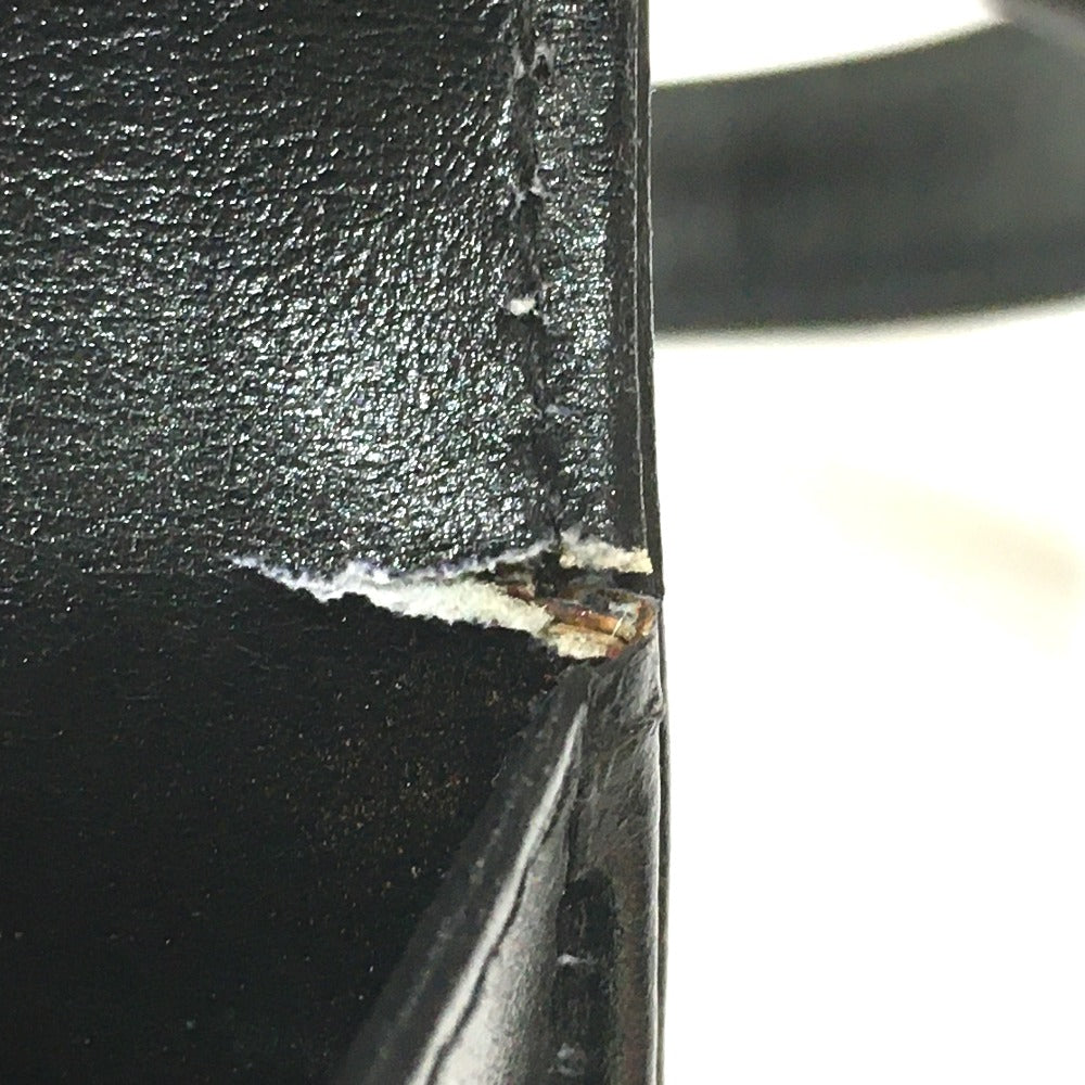 GUCCI Shoulder Bag leather black GGMetal Old Gucci Women Used Authentic