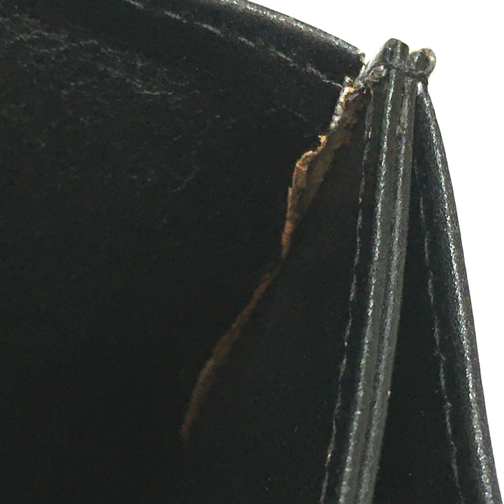 GUCCI Shoulder Bag leather black GGMetal Old Gucci Women Used Authentic