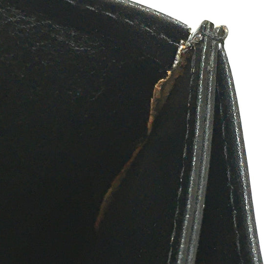 GUCCI Shoulder Bag leather black GGMetal Old Gucci Women Used Authentic