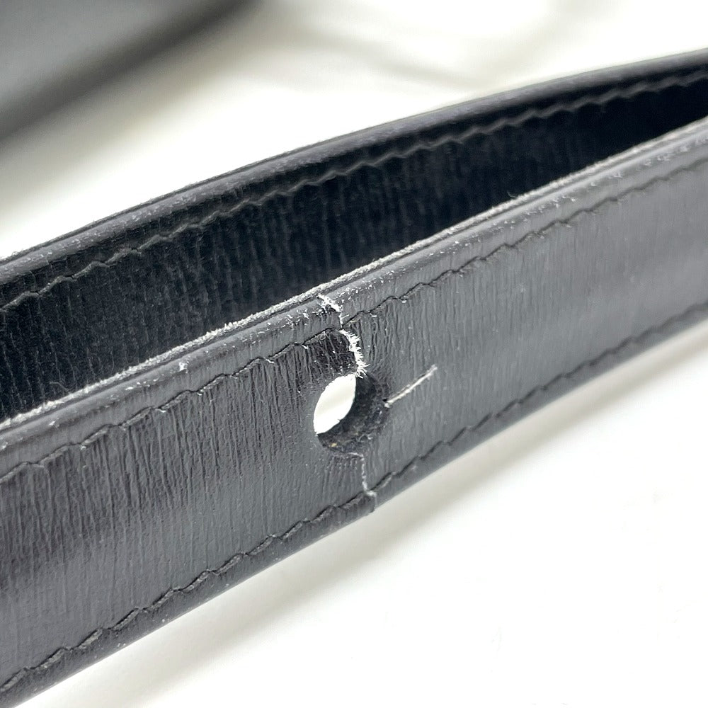 GUCCI Shoulder Bag leather black GGMetal Old Gucci Women Used Authentic