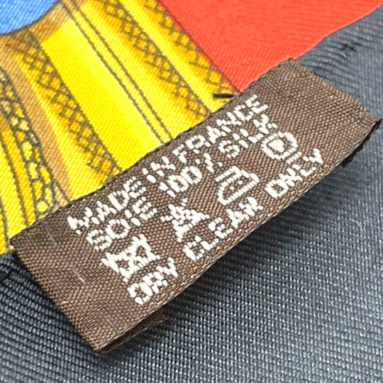 HERMES scarf 100% silk Black x red Carre90 LIBERTE EGALITE FRATERNITE REPUBLIQUE FRANCAISE Women Used Authentic