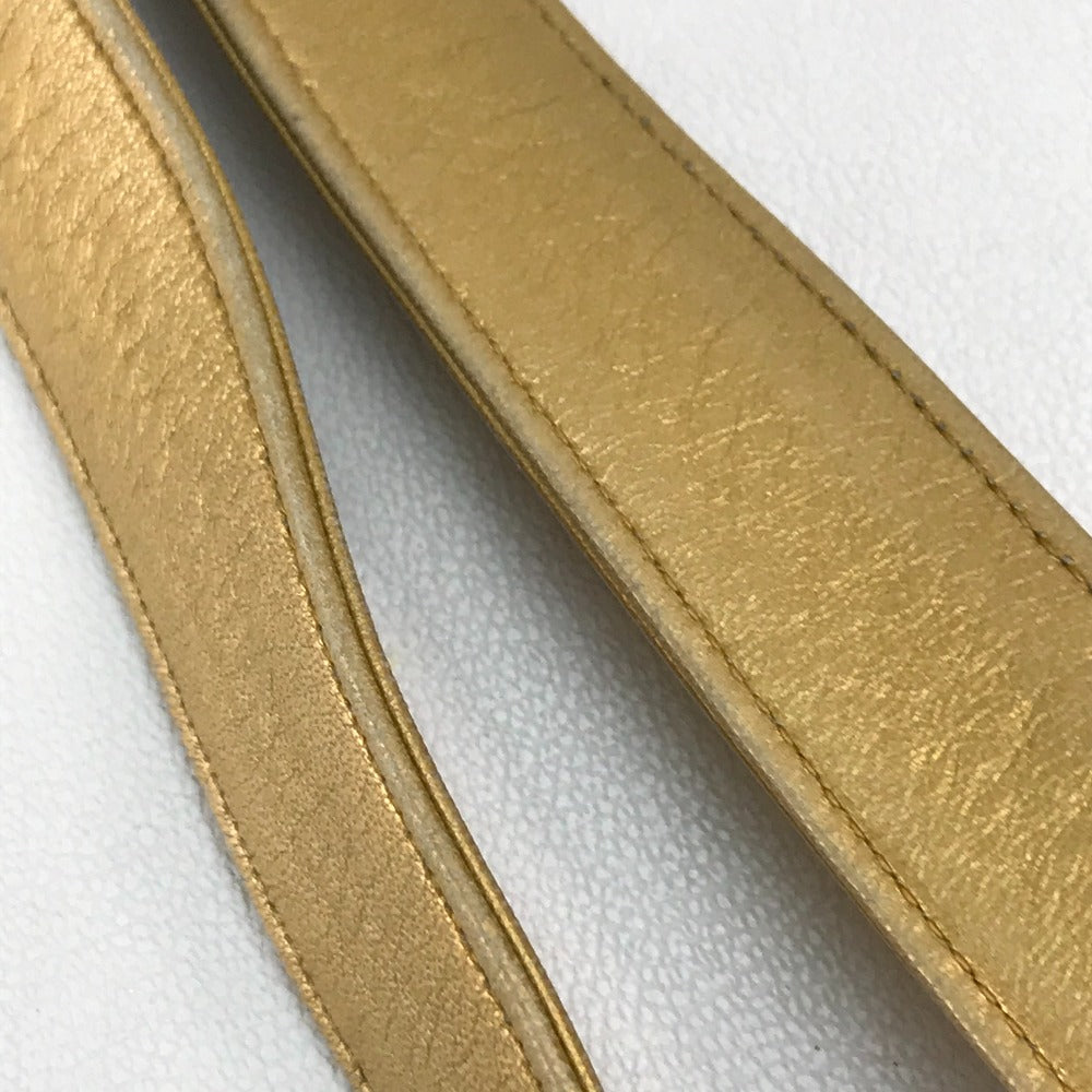 CHANEL Shoulder Bag lambskin Gold x Gold Metal Coco ball Matrasse Women Used Authentic